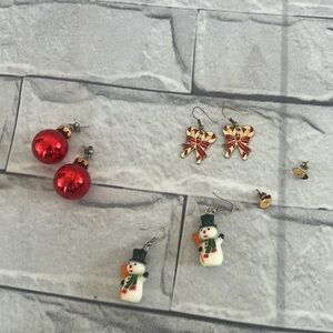 Christmas Holiday earrings set of 4